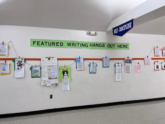 writing wall example in a school